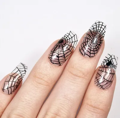 Дизайн для ногтей паутинка: (цвет: черный)