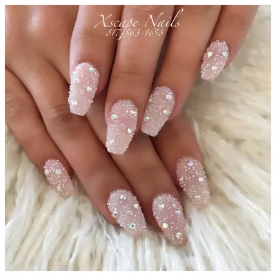 Crystal pixie nails | Short pink nails, Pixie crystal nails, Nail designs
