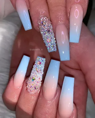 Bluestreak Crystals💎💫✨ on Instagram: “Love these gorgeous Swarovski  Crystal Pixie nails by Brand Ambass… | Ombre acrylic nails, Winter nails  acrylic, Pretty nails