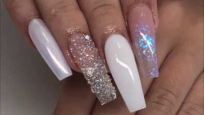 WHITE CHROME NAILS | HOW TO APPLY SWAROVSKI CRYSTAL PIXIE - YouTube