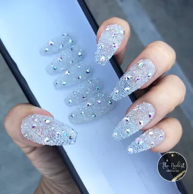 Pixie Dust Nails Mixed with Crystals | The Nailest