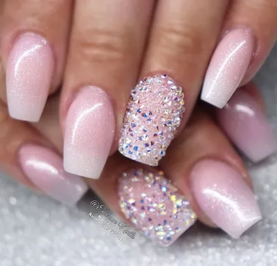 Acrylic ombre with Swarovski pixie 😁 | Nails, Pixie, Acrylic