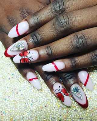 Nail Pixie 🐐 on Instagram: “A set done on myself by me 😛😍” | Short  square acrylic nails, French tip acrylic nails, Nails