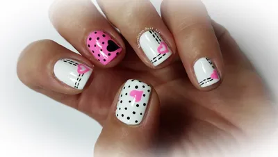 ногти с сердечками | Cute nails, Soft nails, Kawaii nails