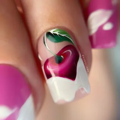 Маникюр Вишенка | Cherry Nail art - YouTube