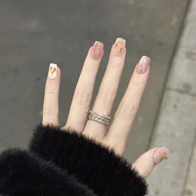 Ногти с вишенкой / френч цветной / нюд / вишенки | Nails, Beauty