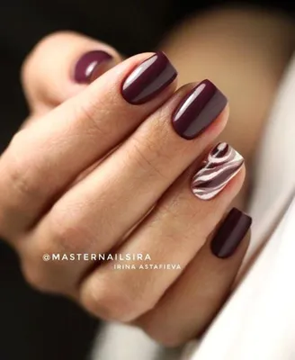 Зимняя вишня» - изысканный маникюр на каждый день | Burgundy nails, Gel  nails, Burgundy nail art