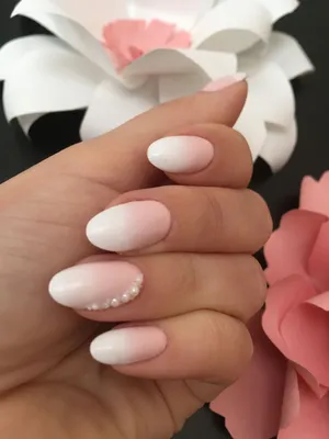 Маникюр невесты, омбрэ, жемчуг, розовый дизайн ногтей | Ногти, Ногти  невесты, Дизайнерские ногти
