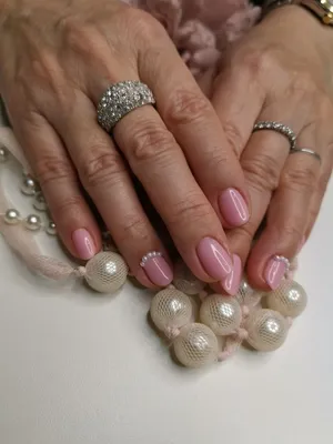 Накладные ногти с жемчужинами и снежинками, 24 шт., с клеем, Акриловые  Матовые розовые длинные миндальные накладные ногти, носимые накладные ногти  | AliExpress