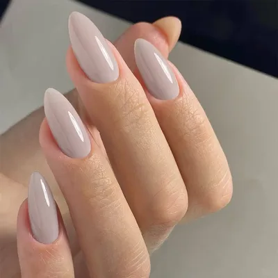 Amazon.com: Light Gray Press on Nails Medium Stiletto Almond,KQueenest Pure  Color Acrylic Nails Kit Reusable Fake Nails with Feature Protective UV  Coating for Women Nail Art Manicure in 24PCS(Milk Tea) : Beauty