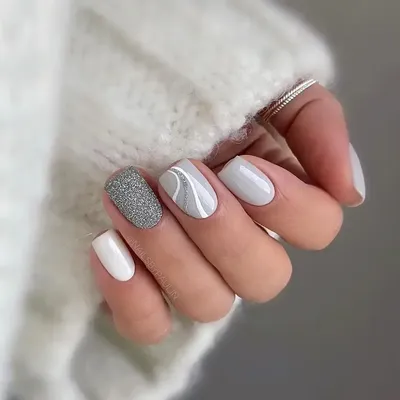 Grey acrylics with a sparkly... - Lavender Nails by Keeley | Facebook