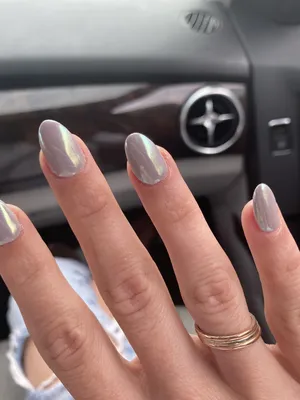 Cute Fall Nails To Help You Get Ready for Autumn Manicure : Matte Dark Grey  Nails with Gold Foil