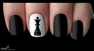 Chess Lovers Nail Art Decal Sticker - Nailodia