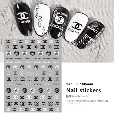 Chanel Grille, Black and White Pattern on Your Nails Stock Photo - Image of  hand, stickers: 61555770