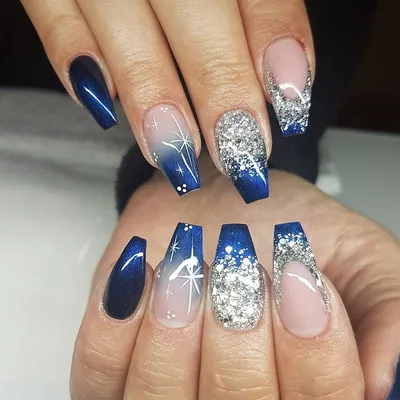 Blue French Manicure / Синий Френч / Маникюр - YouTube