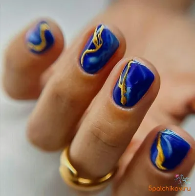 Синий маникюр 2023: идеи модного дизайна | Manicure, Blue nails, Nails