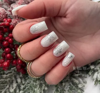 Купить Носимый маникюр Снежинки Накладные ногти Снег Накладные ногти  Водонепроницаемый дизайн ногтей Декор | Joom