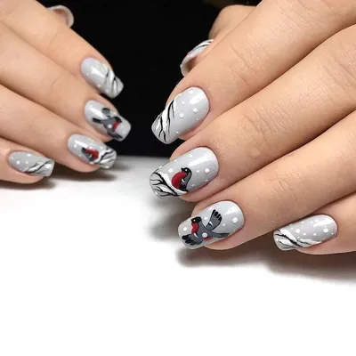 Russian Bullfinch Winter Nail Art | Зимний Маникюр Снегири | Nail art,  Youtube nail art, Christmas nail art