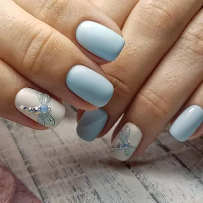 красивыйманикюр#голубойманикюр#стрекоза#класснаяидеяманикюра | Dragonfly  nail art, Nail art, Pretty nails