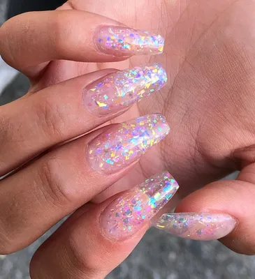 Long Coffin Iridescent Press-on Nails | Marmalade Nails Looking Glass