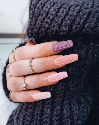 Pink Sweater Nails | Press On Nails - Get Press On Nails