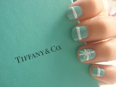 Matte Tiffany Blue Fake Nails Gold Abstract Line Art Press Nails Tips  Manicure 24pcs Short Nails - False Nails - AliExpress