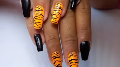 Тигруля ☺️ @bandi_russia ☺️ #котик #тигр #росписьногтей #рисунок  #Гарцева_Елена #маникюр #ногтимосква #nail #nails #nailart #manicureopi… |  Instagram
