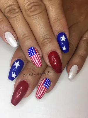 4th of July nails | Usa nails, July nails, Plain nails