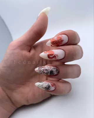 dora_nails__ маникюр в японском стиле, маникюр со слайдерами | Дизайнерские  ногти, Маникюр в японском стиле, Гелевые ногти