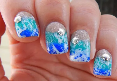 70 Best sea themed nails 2018 | Nail art summer, Tropical nails, Beach nail  designs