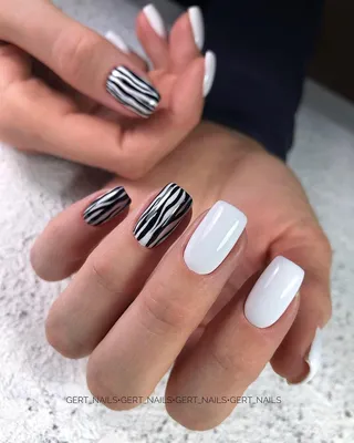 Zebra Stripes French Tips Nails Black Medium Almond – NOUMAY LIMITED