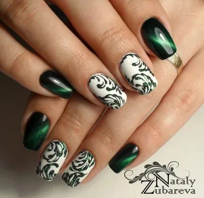 Зеленый маникюр: 80 фото новинок | Pretty nail colors, Nail art designs,  Creative nail designs