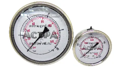 Манометр осевой с фланцем 16 бар, 100 мм 1/2BSP(PF) (осевой, нерж)