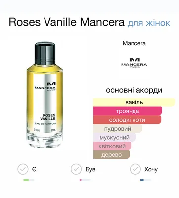 Тестер Mancera Roses Vanille Eau de Parfum unisex 120 ml.