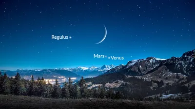 Марс на ночном небе - фото и картинки: 62 штук