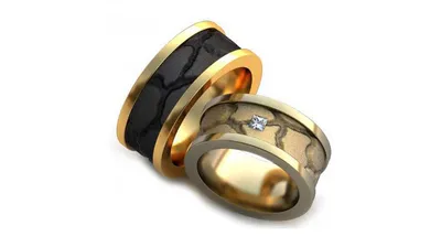 Кольца Массивные обручальные кольца из желтого золота 750 пробы  изготовление на заказ, из золота и серебра