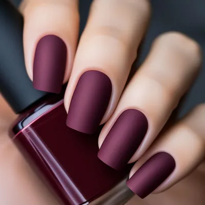 Матовый бордо | Maroon nails, Wine nails, Matte maroon nails