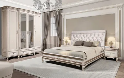 Комплект мебели для спальни Лагуна 8, Гикори темный/Белый матовый, СВ Мебель (Россия)