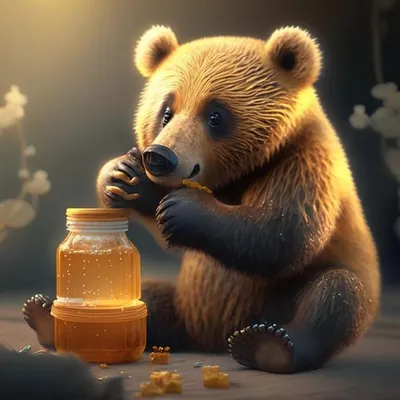 Медведь есть сладостный мед Иллюстрация вектора - иллюстрации насчитывающей  съешьте, усаживание: 99199190