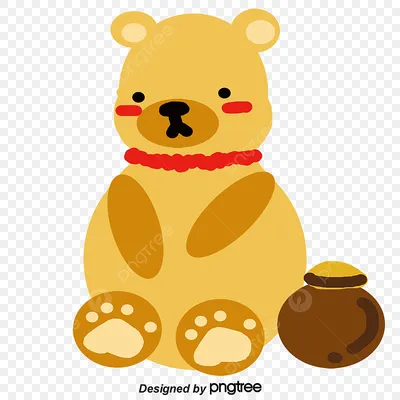 The bear cub eats honey. Медвежонок ест мёд. PNG. в 2023 г | Медвежонок,  Медведь, Иллюстрации