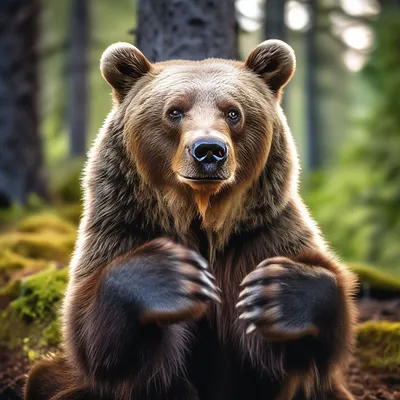 медведь гризли в игровой позе Стоковое Изображение - изображение  насчитывающей природа, мощно: 237662195
