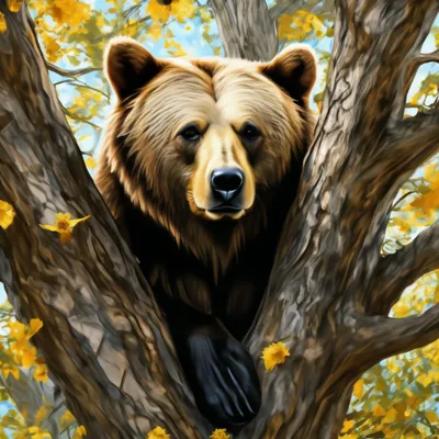 Медведь пришел в университетский городок за едой и упал с дерева