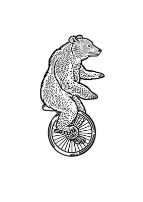Медведь едет на велосипеде по …» — создано в Шедевруме