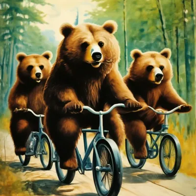 Ехали медведи на велосипеде» — создано в Шедевруме