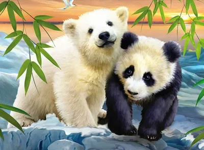 Медведь Панда стоит на задних лапах…» — создано в Шедевруме