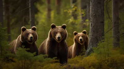 Фотообои Медведь в лесу», (арт. 1175) - купить в интернет-магазине Chameleon
