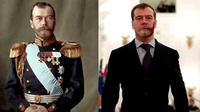 А ведь Дмитрий Медведев и император Николай || схожи в чем-то во внешности  | Пикабу
