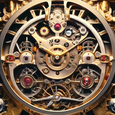 Механизм часов, крутится среди всего…» — создано в Шедевруме
