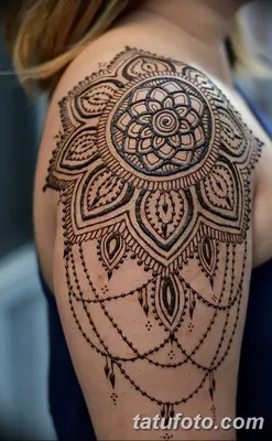 фото Мехенди на плече (хна) от 24.06.2018 №063 - Mehendi on the shoulder -  tatufoto.com - tatufoto.com