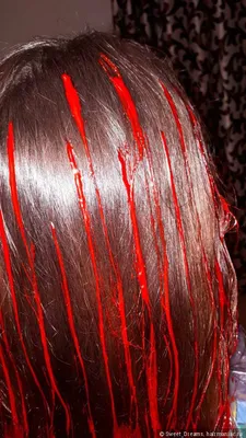 Красное мелирование на темные волосы каре - 68 фото